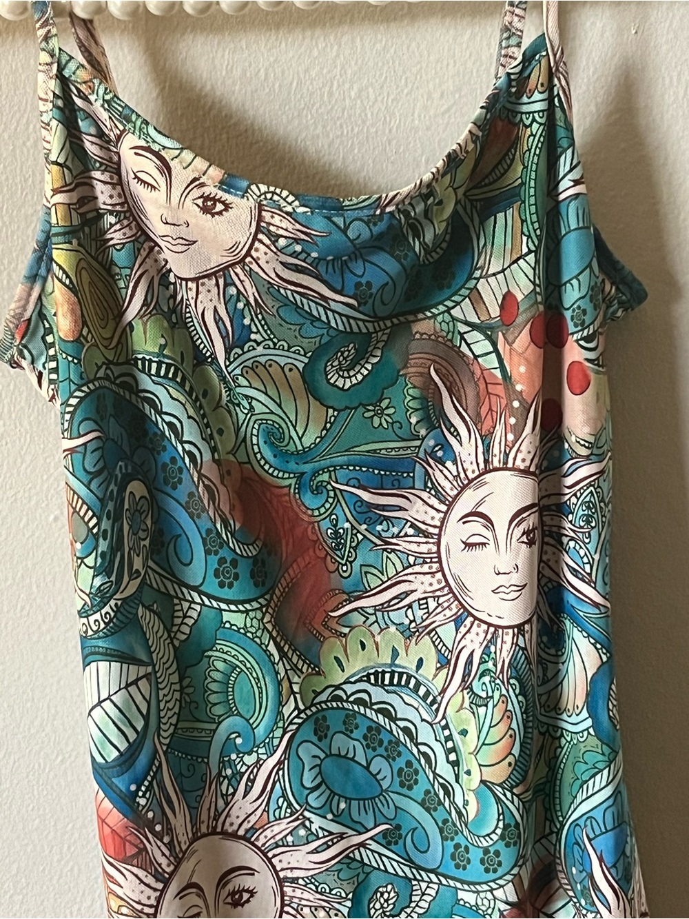 Bohemian Celestial Green Print dress size Medium NWT